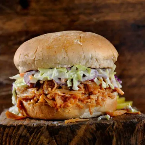 Slow Cooker Buffalo Chicken Sandwiches